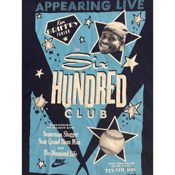 Ken Griffey Jr Shirt Mens XL Blue Six Hundred Club MLB Baseball Graphic Nike Tee - Picture 3 of 8